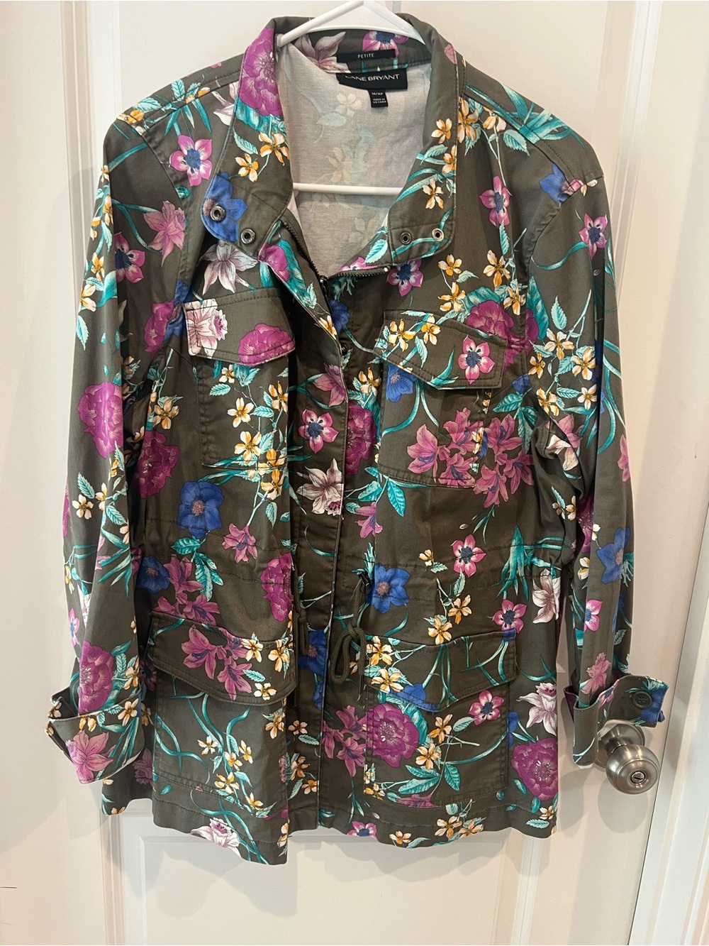 Lane Bryant Floral Utility Jacket Size Petite 14/16P